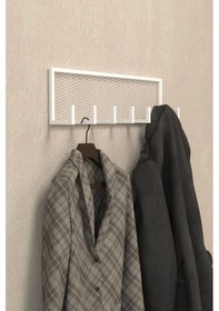 Resim Aju Duvar Askısı Portmanto Elbise Havlu Askılığı Ev Banyo Mutfak Düzenleyici Modern 7 Kol Metal Askılık Beyaz 