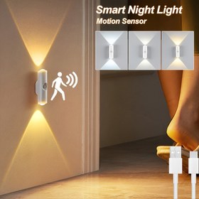 Resim 1 Paket Şarj Edilebilir LED Gece Lambası, Modern USB Şarjlı Gece Işıkları, Hareket Sensörlü, Üç Renkli Ayarlanabilir Parlaklık, Koridor Yatak Odası Merdiven İçin Dimlenebilir Gece Işıkları, Ev Dekoru ve Hediyeler için Modern Küçük Lamba 