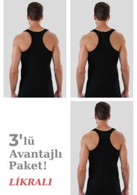 Resim Erkek Siyah Pamuklu Likralı Sporcu Atlet 3'lü Paket Siyah 