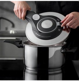 Resim Jumbo Procook 4,5 Lt Siyah - Gri Düdüklü Tencere Gümüş - Siyah 