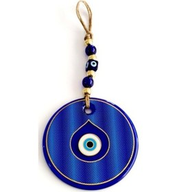 Resim Gold Yaldızlı Damla Göz Şekilli Cam Nazar Boncuğu Duvar Süsü 02-10mm 5yards 