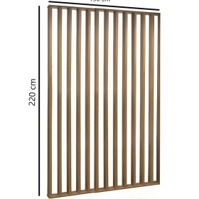 Resim 150CM x 220CM Ahşap Çıtalı Paravan Oda Ayırıcı Seperatör Duvar Dekor 150CM x 220CM 