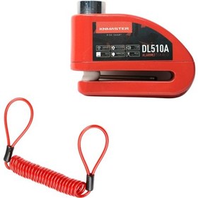 Resim Knmaster Dl510a 10 Mm Alarmlı Disk Kilidi Hatırlatma Kablosu Ve Taşıma Çantası Kırmızı Kırmızı 