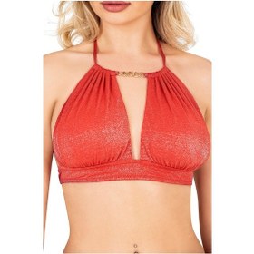 Resim Endeep Kadın Zincir Aksesuarlı Kırmızı Bikini Takımı 