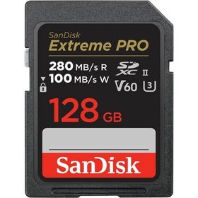 Resim SanDisk 128GB Extreme PRO UHS-II SDXC 280MB/s V60 Hafıza Kartı 