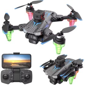 Resim yollayenilensin C19S Drone 5G FPV Kamera Fırçasız Motor Optik Akış RGB Işıklı Katlanabilir Drone 