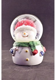 Resim Tombik Kardan Adam Temalı Orta Boy Işıklı Kar Küresi 9 Cm (519620390) 