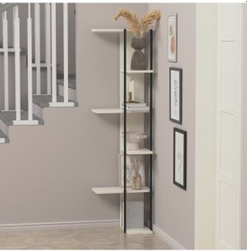 Resim Lagomood Feza Köşe Kitaplık Beyaz 