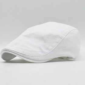 Resim Erkek Şapka Yazlık Keten Spor Kasket - Beyaz - Tek Ebat Beyaz 