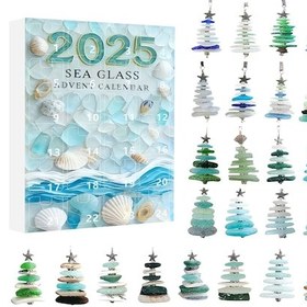 Resim Xindoker 2025 Deniz Camı 2d Noel Ağacı Gelişim Takvimi - Akrilik Askı, Renkli, Deniz Ruhu, Noel Dekorasyonu Mavi Tonu 