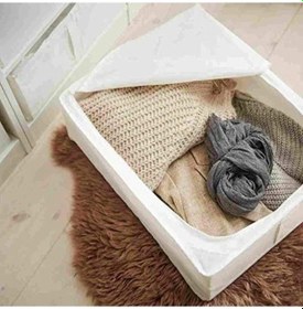 Resim 43 X 53 X 19 Cm Fermuarlı Beyaz Saklama Çantası, Yatak Altı Ve Dolap İçin 