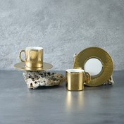 Resim Aryıldız Lumiere Gold 4 Parça 2 Kişilik Türk Kahve Fincan Takımı 90 ML 