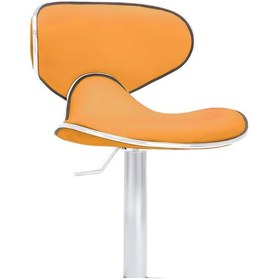 Resim Bürocci Zen Bar Taburesi - Turuncu Modern Deri Metal Ataklı Yüksek Tezgah Sandalyesi - 9549s0516 Turuncu 