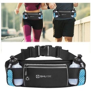 Elmpaly Mavi Koşu Yeleği Su Şişeli Fitness Yürüyüş Dayanıklı Güçlü Dikiş Mavi