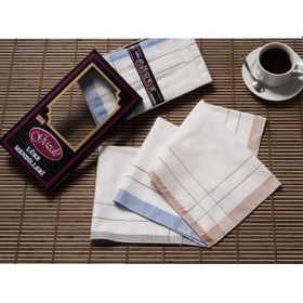 Resim Siyah Kutulu 42x42 Cm 12 Adet Kumaş Mendil-gm 01 Beyaz 