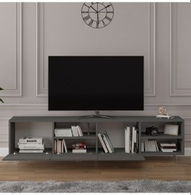 Resim Asra Trend %100 MDFLAM Tv Ünitesi Koyu Gri T-21 