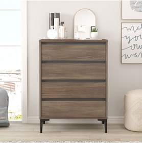 Resim Yurudesign Aristo Şifonyer 4 Çekmeceli 98cm Kahve-antrasit Ar7-ca 