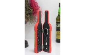 Resim Şişe Tirbuşon Seti Küçük Boy Kırmızı 