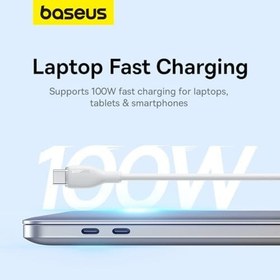 Resim Baseus Pudding Hızlı Şarj Özellikli Type-C to Type-C Kablo 100W, 1.2 Metre, Beyaz 