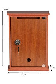 Resim SELENA Ahşap Posta Kutusu Anahtarlı Ceviz 