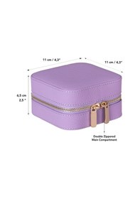 Resim Amanda Iris Glow Bloom Medium Hakiki Deri Takı Ve Mücevher Kutusu Lila 