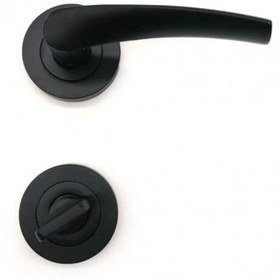 Resim Kapı Kolu Bravo Wc Yuvarlak Rozetli Siyah 