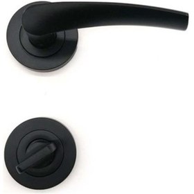 Resim Nma Bravo Rozetli Kapı Kolu Wc Mat Siyah 