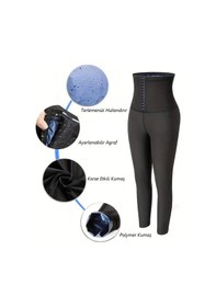 Resim Sauna-tayt Model Yağ Yakan Yüksek Bel Agraflı Sauna Termal Tayt 03 Siyah 