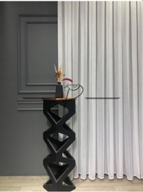 Resim Tül Perde Ultra Gramaj Delinmez Zemin Etek Kurşun Sarım Ekru 