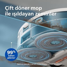 Resim Philips HomeRun 5000 Serisi Robot Elektrikli Süpürge, Çift Döner Mop, Süpürme ve Paspas, 10.000Pa Emiş Gücü, Lazer Çizgi Navigasyon, HomeRun Uygulaması, Açık Gri (XU5100/10) 