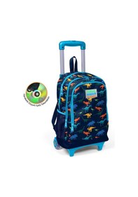 Resim Coral High Kids Lacivert Mavi Dinozor Desenli Çekçekli 3'lü Çanta Seti Set0123135 
