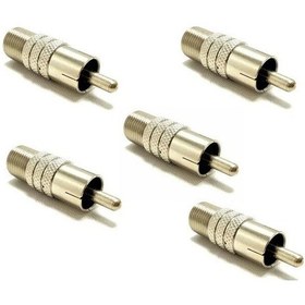 Resim Electroon F Konnektör Dişi-Rca Erkek Çevirici 5Adet 