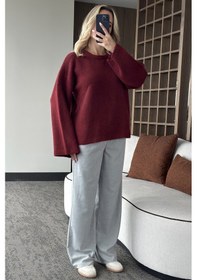 Resim Laluvia Bordo Bisiklet Yaka Kazak - 04621 Bordo 