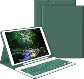 Resim Samsung Galaxy Tab S9 FE Plus/S10 Plus/S9 Plus ile uyumlu Kılıf Kablosuz Klavyeli Case Mobax Türkçe X610-16-810-18 X820 Koyu Yeşil 