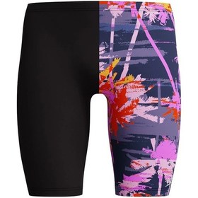 Resim Speedo Allover Digi Jammer Erkek Çocuk Yüzücü Mayosu Siyah-mor Siyah-mor 