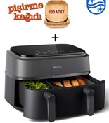 Resim Philips Çift Hazneli Airfryer & Fritöz 3L + 6Litre Hacim Kolay pişirme için 8 ön ayarlı 