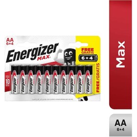 Resim ENERGİZER MAX ALKALİN AA KALEM PİL 6+4LÜ (BP10) 