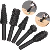Resim 5 Parça 1/4'' 6mm Şaftlı Matkap Ucu Seti, Ahşap İşleme ve Oyma için Döner Kesme Aletleri, Burr Takımı 