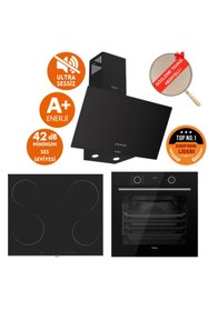 Resim Ferre SilentArt&FryArt CASE Sessiz Vitro. Elektrikli Siyah Ankastre Set (D086-SA + MS261 + XE63CS ) 