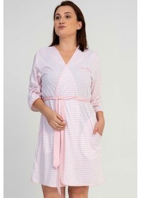 Resim Vienetta Kadın Büyük Beden Kapri Kol Rosebloom Sabahlık C3t2n1601 001 