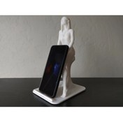 Resim Pincar Oturan Kız Heykeli Telefon Tutucu 