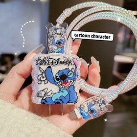 Resim Disney Stitch Kablo Koruyucu, Yıldızlı BebekStitch Kırılma ve Ezilme Karşıtı Çizgi Film Koruma Kılıfı, Ev, Ofis ve Seyahat Kullanımı İçin Uygun, Mükemmel Tatil Hediyesi 