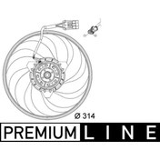 Resim Mahle FAN MOTORU VE DAVLUMBAZI (OPEL CORSA C 1.4 1.6 Z1.2XE/Z1.4XE 01-170W 294MM) O.E. 