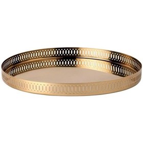 Resim Gokvalla Yuvarlak Tepsi Bakır Rengi 35 Cm Paslanmaz Çelik 