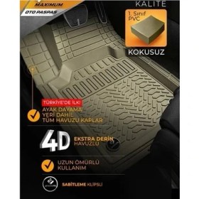 Resim Entelux Honda Accord 2000-2001 Uyumlu Bej 4d Havuzlu Paspas Takımı 