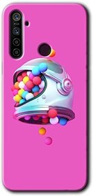 Resim MRCİLETİSİMmrc-121609 Uzay Başlığı Kılıf Kapak Hayalet Ekran Yandan Gözükmez Realme 5i ile uyumlu 