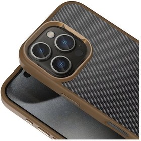 Resim İphone Uyumlu 16 Pro Uyumlu Kılıf Karbon Fiber Görünümlü Parlak Kamera Çerçeveli Zore Venus Kapak-siy Siyah 