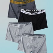 Resim 4'lü Erkek Bokser Briefs, Solunabilir Polyester Örgü, Yüksek Esneklik, Hızlı Kuruma, Düz Renk, Günlük ve Casual Giyim İçin 
