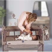 Resim Miami Anne Yanı Oyun Parkı Bej + Yatak Dahil - Bircancocuk 