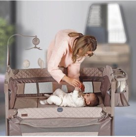 Resim Miami Anne Yanı Oyun Parkı Bej + Yatak Dahil - Bircancocuk 